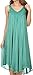 Sakkas Calais Mid Length Sleeveless Tank Top Detailed Embroidery Caftan Dress