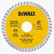 DeWalt DW4703 Industrial 8-Inch Dry or Wet Cutting Continuous Rim Diamond Saw Blade with 5/8-Inch and Diamond Knockout Arbor