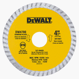 DeWalt DW4703 Industrial 8-Inch Dry or Wet Cutting Continuous Rim Diamond Saw Blade with 5/8-Inch and Diamond Knockout Arbor
