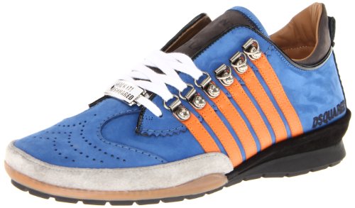 DSQUARED2 Men's 251 Vitello Sport Bianco Fashion Sneaker,Arancio Grigio,40 EU/8 M US