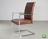 Genialer Designer Freischwinger Stuhl COMFORT Vintage/Braun von QUBO-DESIGN
