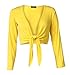 Forever Womens Plain Long Full Sleeves Front Tie Knot Shrug Stretchy Cardigan Top…