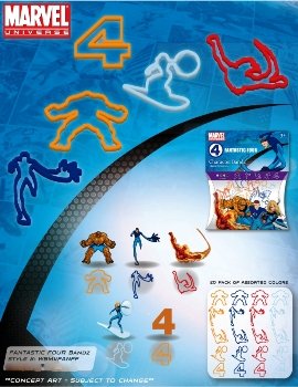 Marvel Fantastic 4 Four Bandz Silly Rubber Band 20PK
