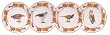 Artistically designed dinnerware woodland birds motif dinner plate 10.5" S/4
