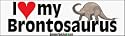 I Love My Brontosaurus - funny bumper stickers (Medium 10x2.8 in.)