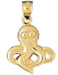 Dazzlers Solid 14k Gold Octopus Charm Pendant Available in three colors from jewelsberry (weights: 1.9 grams only)