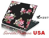 Laptop Skins Notebook Sticker Cover H257 Pink Flowers (Brand New with 2 FREE touch pad decals)