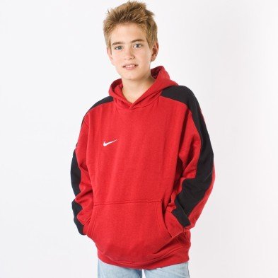 NIKE Jungen Lang&auml;rmliger Kapuzenpullover Team Fleece, varsity red/black/white, XL, 329315 Preisvergleich