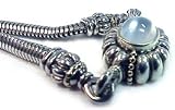 Sterling and Moonstone Caviar Necklace
