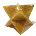 Citrine Merkaba 01 Yellow Sacred Star Big Crystal Carving Healing Reiki Stone 2.7