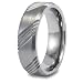 Brushed Grooved Titanium Ring (7mm) - Sizes 6 - 13