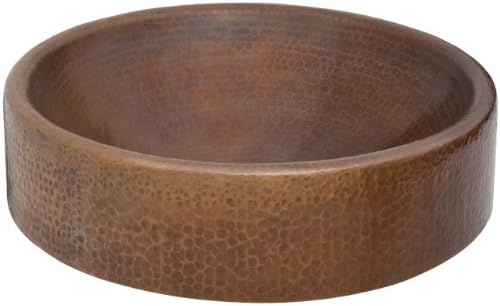 Thompson Traders RCDW 17" Drop In / Vessel Baccus Round Semi-Double Wall Handcra, Black Copper
