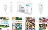 Nintendo Wii Gamers Bundle with Wii Sports, Wii Play, Carnival Games, and Namco Museum