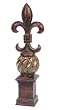 Pack of 2 Spring Serenity Vintage Style Fleur-de-Lis Table Top Ball Finials 21"