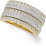 14K Two Tone Gold Diamond Bridal Anniversary Band Ring