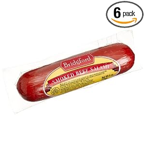 Bridgford Smoked Beef Salami, 6-Ounce Chubs (Pack of 6) by Bridgford