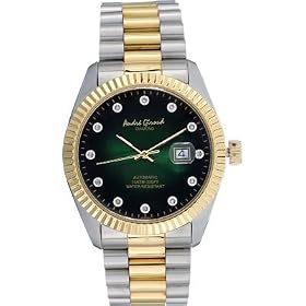 Andre Giroud Mens Limited Edition Diamond and Two-Tone Steel Watch - Emerald by Andre Giroud