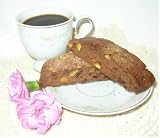 Gourmet Food : 8 pieces Unfrosted CHOCOLATE PISTACHIO Biscotti