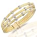 18 Kt Yellow Gold Diamond Handwoven Bangle Bracelet