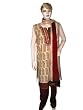 Womens Indian Ethnic Paisley Print Embroidered Almond Salwar Kameez with Dupatta S