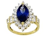 10KT 4.62CT BELLA LUCE TANZANITE COLOR SIMULANT AND 1.71CTW DIAMOND SIMULANT RING