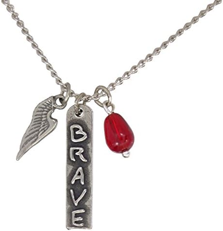 Trisha Waldron "Inspire" Necklace (Inspire To Be Brave with Angel Wing Charm)