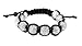 Shamballa Unisex Ice Bracelet, Buddist Beads Hiphop, 11 Silver Tone White Cz 13mm Disco Balls, Adjustable 7
