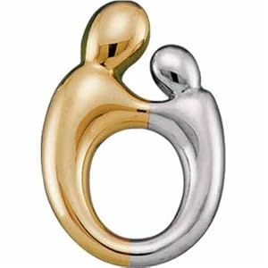 Two Tone Mother and Child Hollow Charm Pendant
