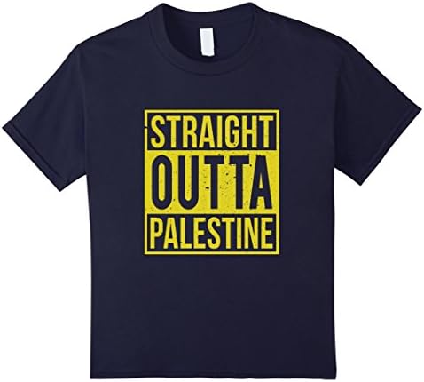 Kids Straight Outta Palestine Funny T-Shirt 8 Navy