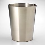 Brushed-Chrome Wastebasket