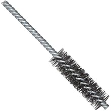 Weiler Power Tube Brush, Steel, Round Shank, Double Stem, Double Spiral, 3/4" Diameter, 0.0104" Wire Diameter, 1/4" Shank, 2000 rpm (Pack of 1)