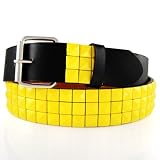 Hip Hop Wholesale - YELLOW STUDDED SNAP ON BELT GOOD FOR ANY BUCKLES
