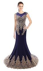 Mermaid Applique Beaded Lace Prom Dress 