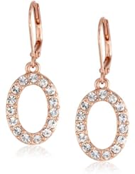 T Tahari Small Crystal Oval Drop Earrings