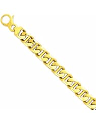 Genuine 14K Yellow Gold 16.0Mm Polished Fancy Link Bracelet 8.5 Inches 100% Satisfaction Guaranteed.