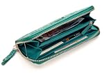 Produkt-Bild: FOSSIL Damen Geldb&ouml;rse aus t&uuml;rkisem Leder mit floraler Pr&auml;gung 'Winslet Zip Clutch' - SL2596441