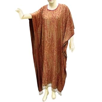 Evening Long Dress Handmade Paisley Jamawar Cotton Kaftans Caftans