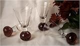 Crystal Glass Martini/Brandi Set of 4 - Amethyst