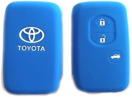 Toyota Blue Silicone Protecting Remote Key Case Cover Fob Holder for Land Cruiser Highlander Crown Prado 4runner Camry Venza Avalon 3 Buttons (Single Pack)