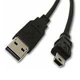 USB 2.0 MINI USB 5PIN DIGITAL CAMERA DATA CABLE WITH FERRITE CORE AND LIFE TIME WARRANTY / USB 4PIN TO MINI USB 5PIN / BLACK / 6FT