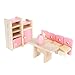 Aisster(TM) Wooden Furniture Dollhouse Miniature Pink Dining Room Set Children Toy by Aisster