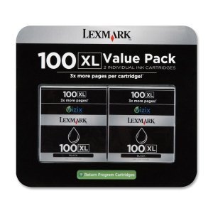 100XL Black High Yield Return Prog Ink Cart Twin-pk Black Black