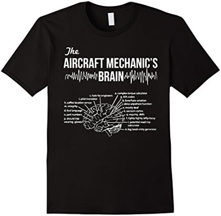 Men's The Aircraft Mechanic Brain TShirt Large Black