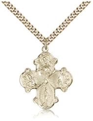 4 Way Cross Pendant, Gold Filled