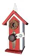 Funky Randy Birdhouse - Antique Knob Red White Steeple Church 17 " Usable R-102