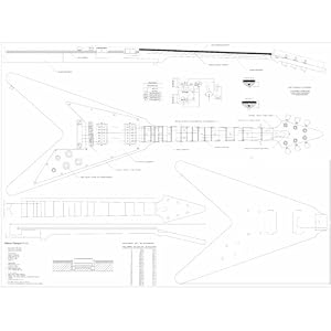 Full Scale Plans for the Gibson Flying V Electric Guitar