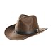WITHMOONS Faux Leather Indiana Jones Hat Outback Hat Fedora CD8859 (Brown)
