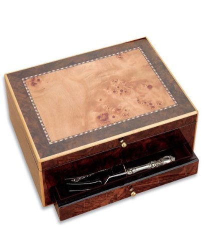 Reed And Barton Triton Flatware Chest Burled Walnut Wood