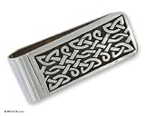 Sterling silver money clip, 'Celtic Frieze'