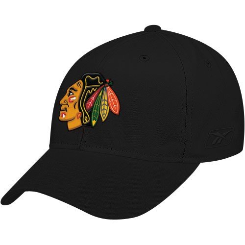 Chicago Blackhawks Black BL Team Logo Wool Blend Adjustable Hat